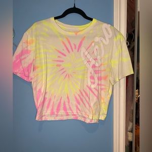 Woman’s semi cropped tie die tee shirt